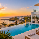 Luxury villa with swimming pool overlooking the sea in Albufeira, Portugal