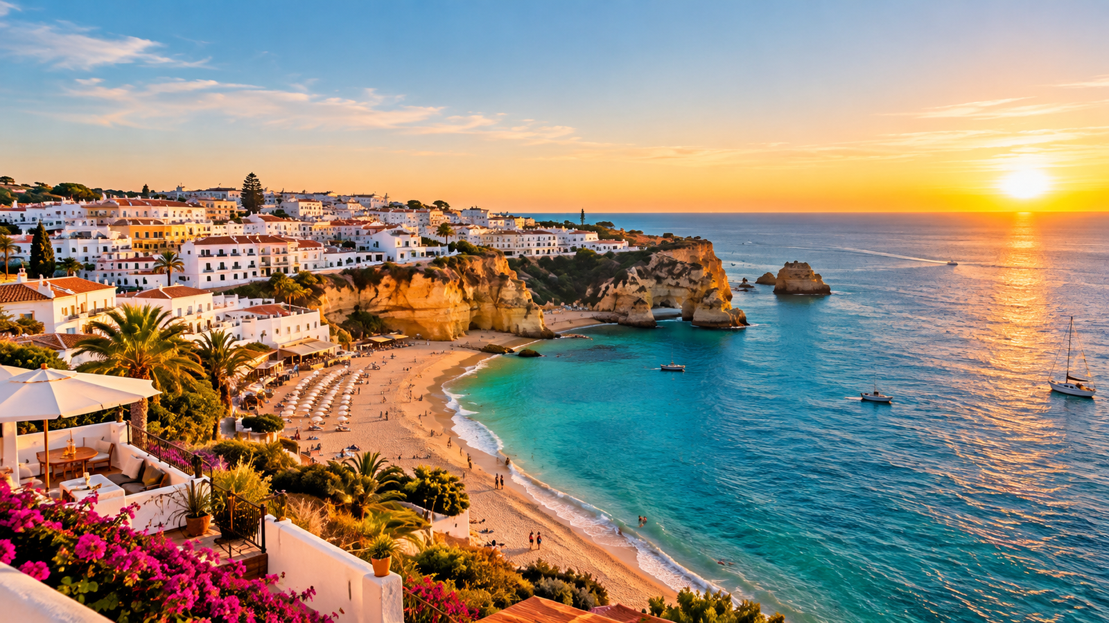 Luxury villa with swimming pool overlooking the sea in Albufeira, Portugal