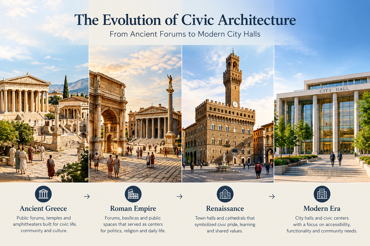 civic architecture design characteristics