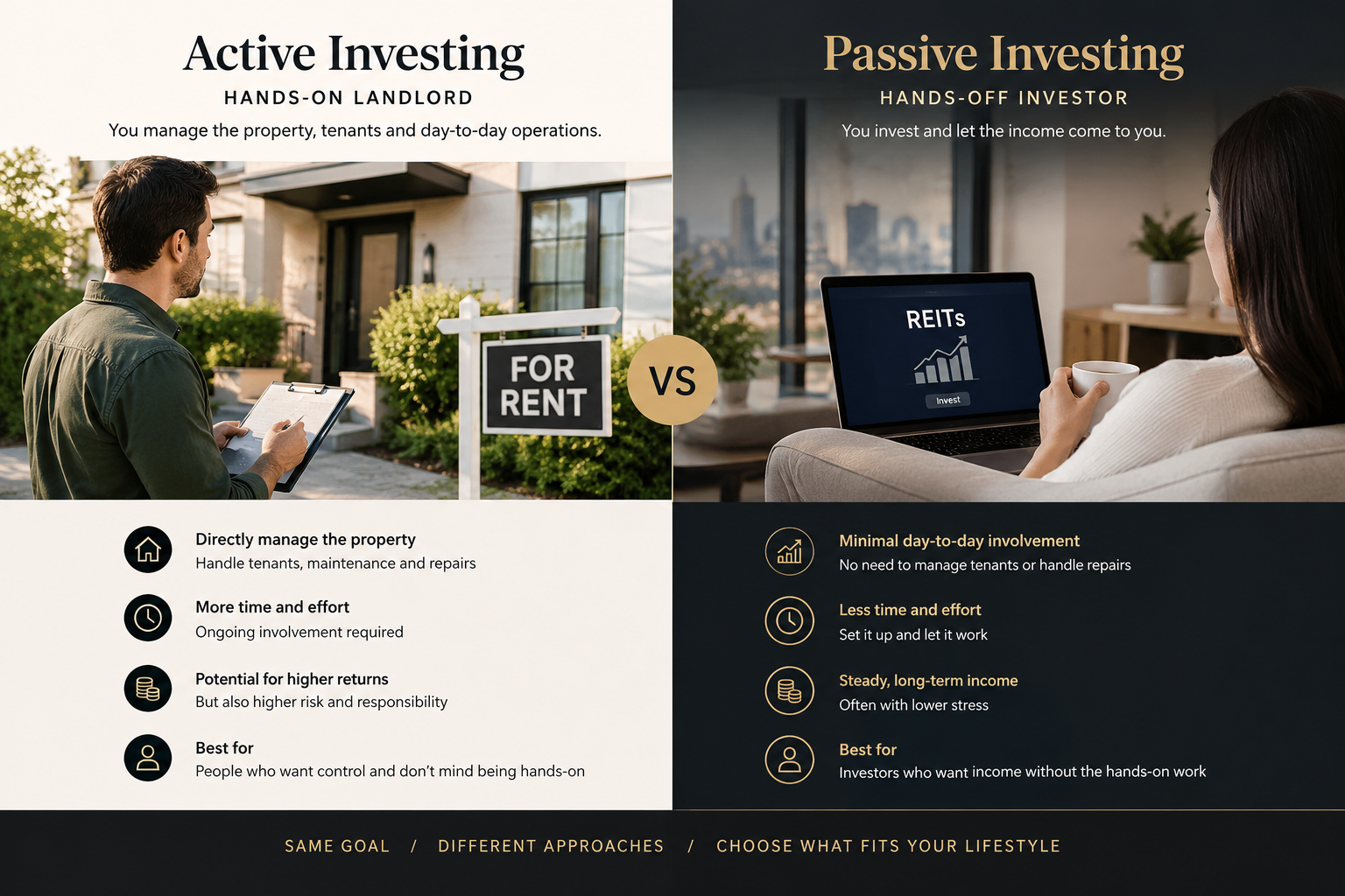 active vs passive real estate investing comparison